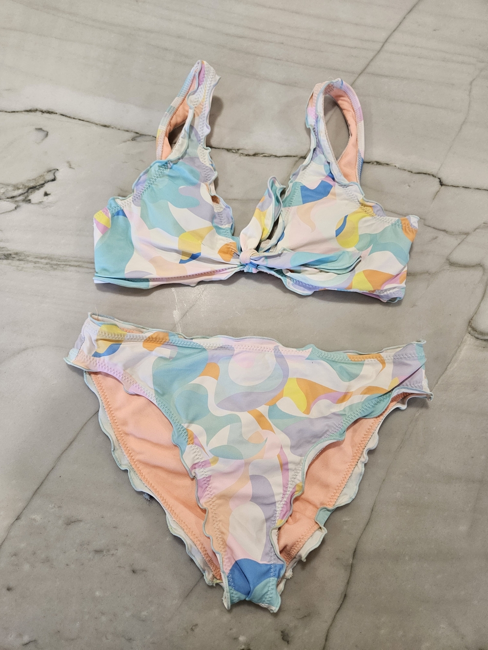 Hobie Girls' two-piece ruffle bikini swimsuit